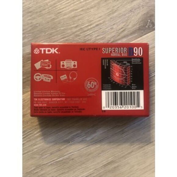 TDK D90 Normal Bias Superior Blank Audio Cassette Tapes New Old Stock - Picture 4 of 5